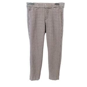 Old Navy Pixie Pants Petite 8 High Rise Skinny Houndstooth Gray Black